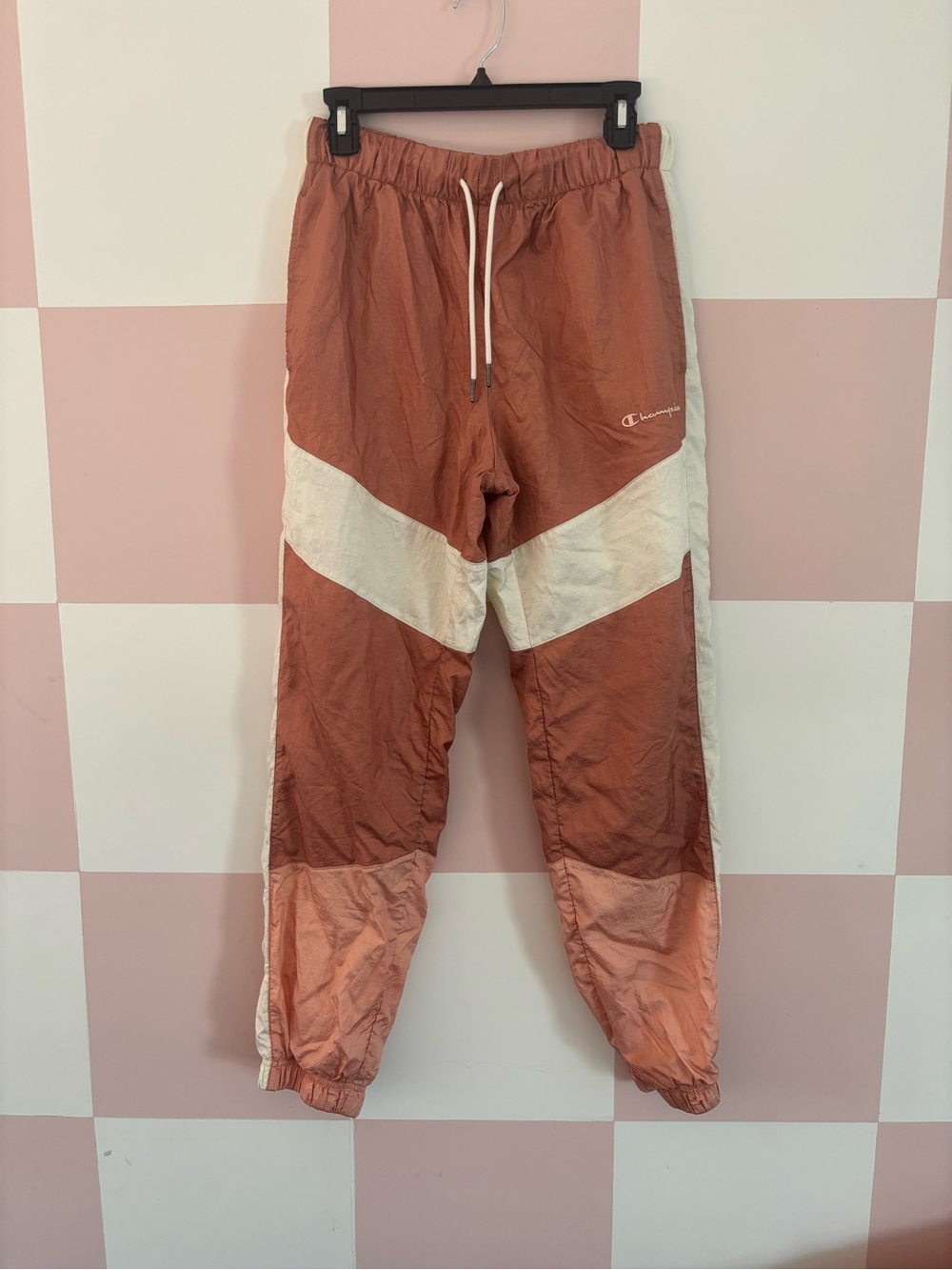Champion Rust and Cream Colorblock Track Pants